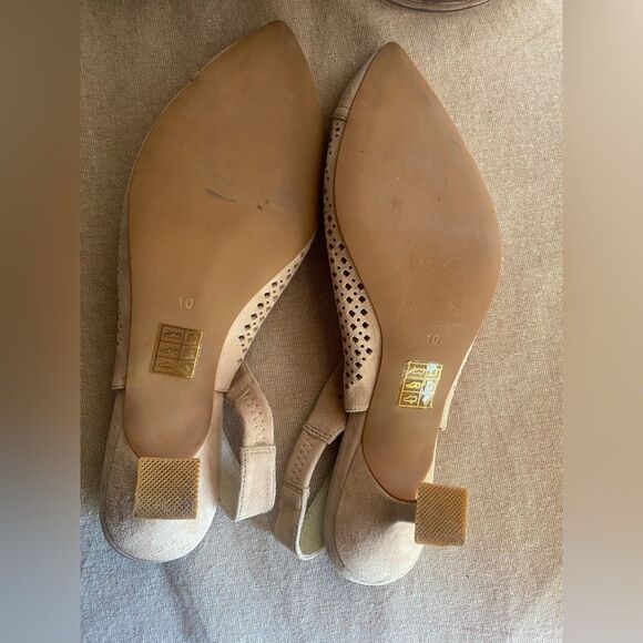 Jeffrey Campbell Bianca Tan Suede Slingback Ketten Heel Pumps Size 10 NEW - Picture 7 of 10